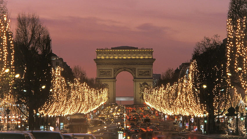 Paris, France, December, Arc De Triomphe, France Christmas HD wallpaper