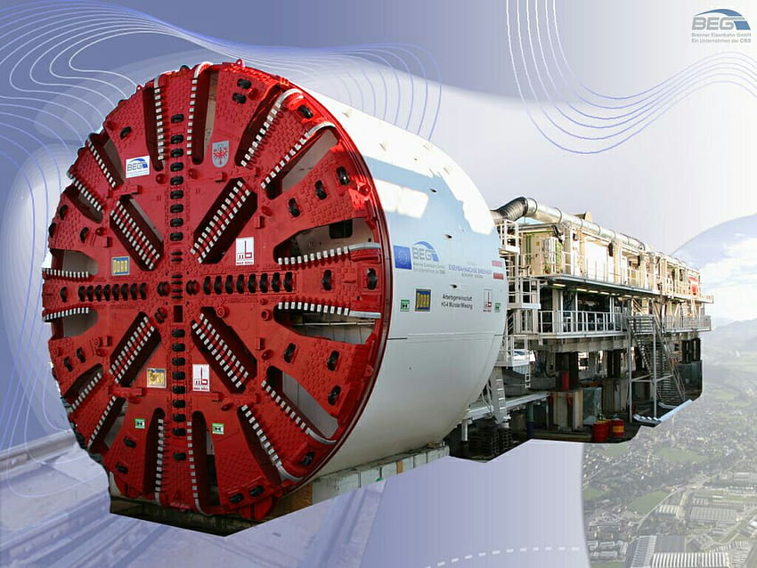 Tunnels boring machine / Tunnelbohrmaschine (TBM), tunnel, special maschine, special machine HD wallpaper