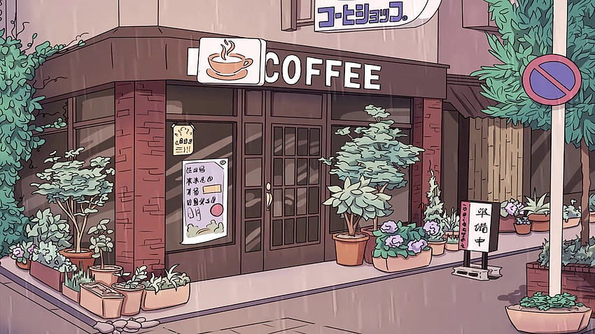 kahve dükkanı â˜• sakin lofi hiphop karışımı. Anime kahvesi, Kahve dükkanı estetiği ve Estetik HD duvar kağıdı
