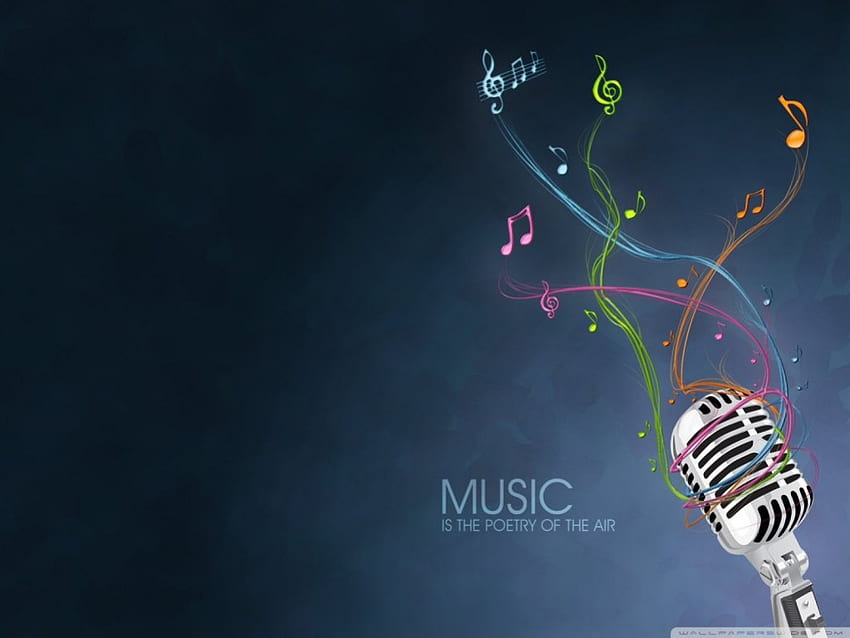 Music Baybayy B), music, musical notes, colours, microphone HD wallpaper