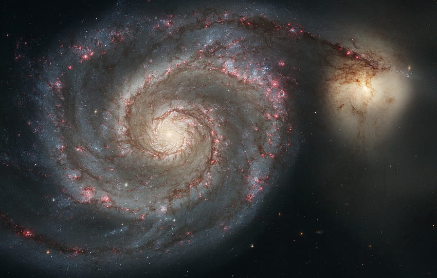 Hubble, Galaksi spiral, Galaksi Pusaran Air, Messier - untuk , bagian космос Wallpaper HD