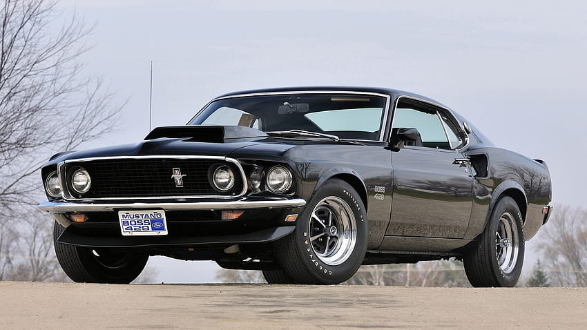 Boss 429 Mustang, Black, Side View, Classic, Cars for HD wallpaper | Pxfuel