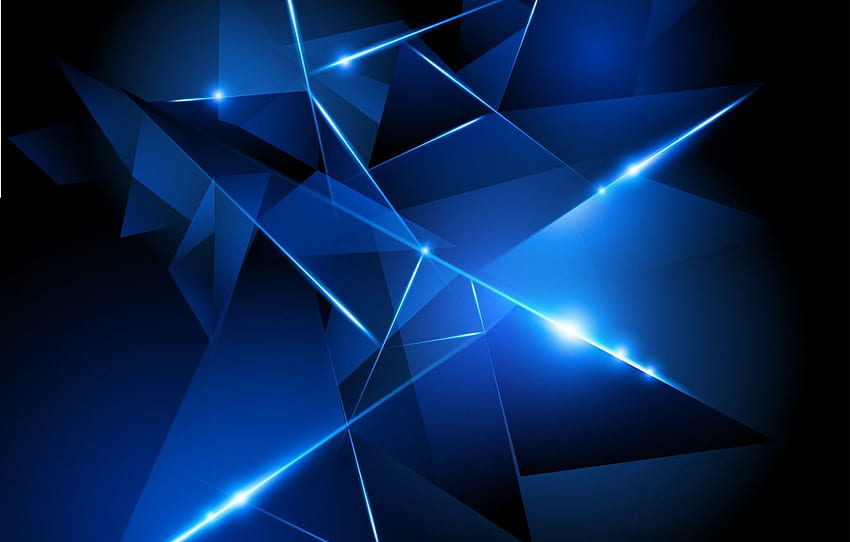 Vector, Blue, Black, Abstraction, Glow, Blue, Abstract HD wallpaper