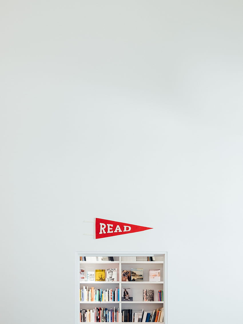 Books, Minimalism, Reading, Shelf HD phone wallpaper