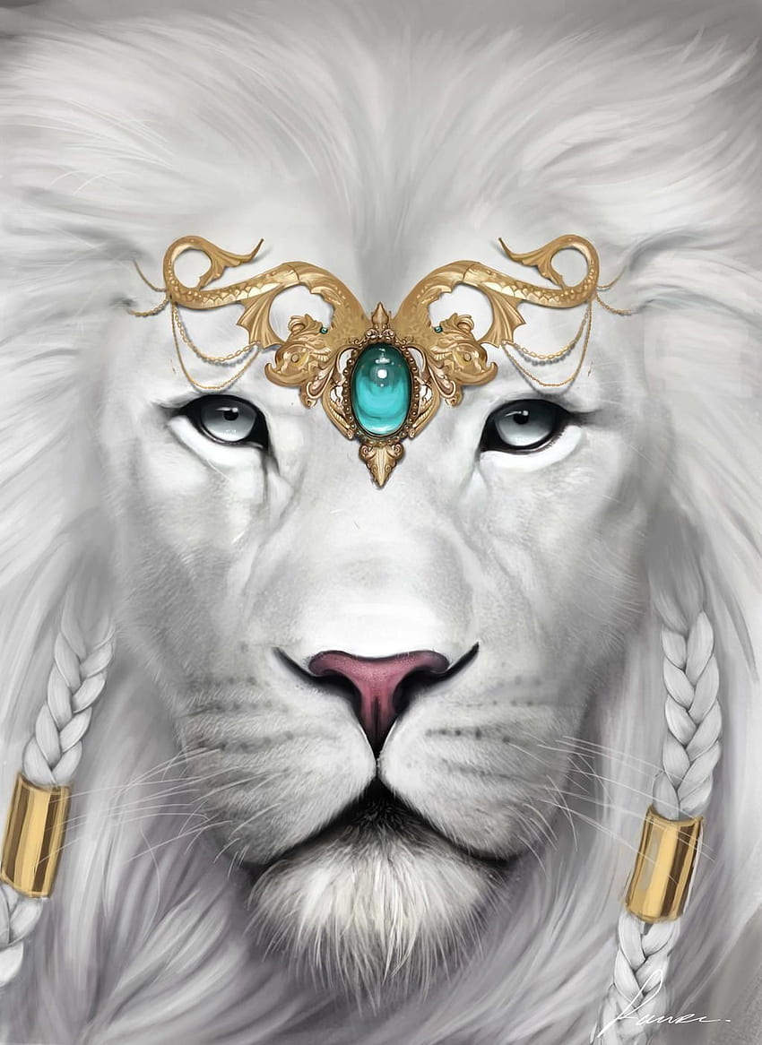 Lion blanc par Lauuw W. Oeuvre de lion, Art du lion, Art du Roi Lion, Lion mythique Fond d'écran de téléphone HD
