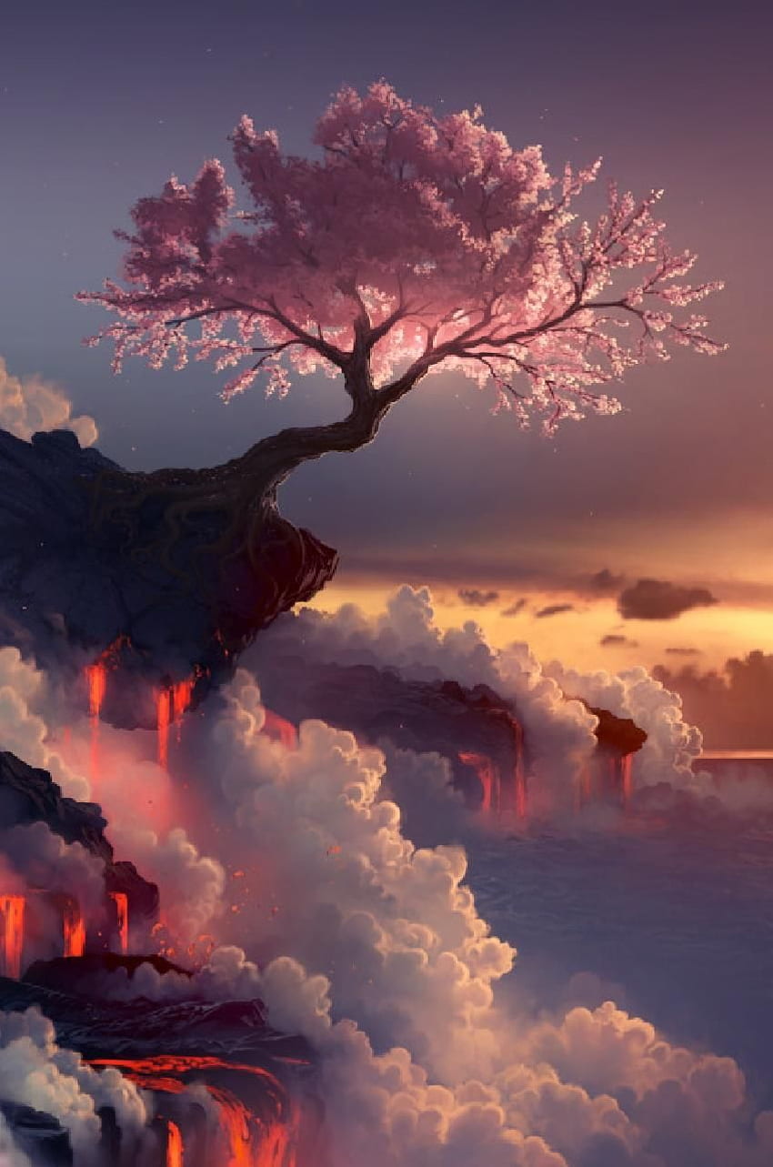 Orientalischer Baum, chinesischer Baum HD-Handy-Hintergrundbild