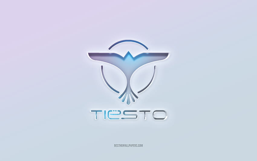 Tiesto logo, cut out 3d text, white background, Tiesto 3d logo, Tiesto emblem, Tiesto, embossed logo, Tiesto 3d emblem HD wallpaper