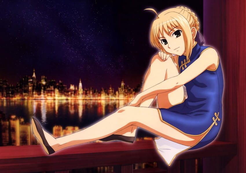 Saber, fate stay night, anime, china dress HD wallpaper