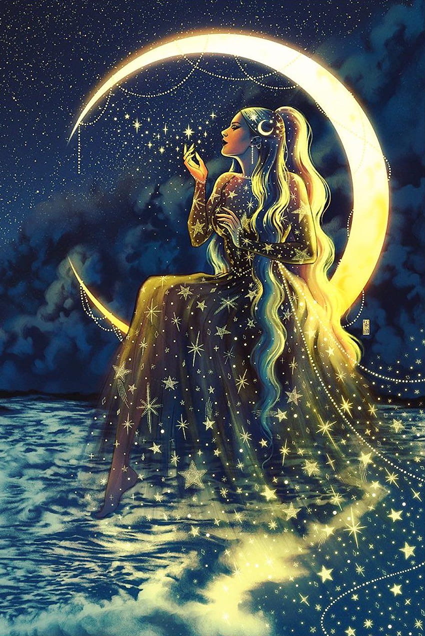 Jen Bartel on Twitter in 2021. Moon goddess art, Goddess art, Greek mythology art HD phone wallpaper