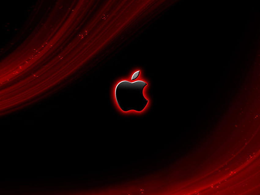 赤いリンゴ - Apple ロゴ 赤と黒 高画質の壁紙