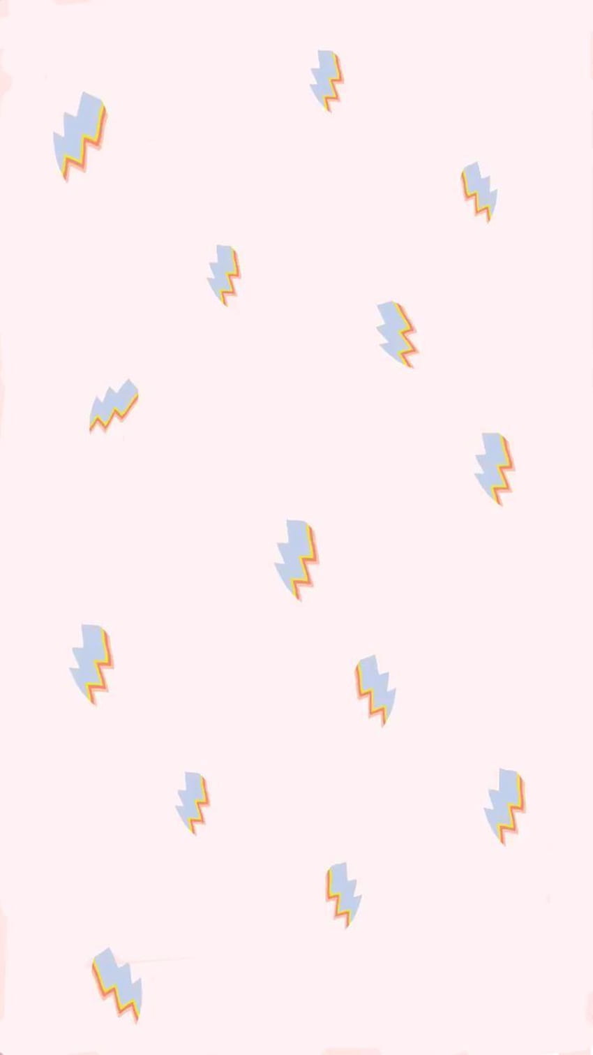 Pastel pink lightning bolt pattern. iPhone background , Cute patterns , iPhone vsco HD phone wallpaper