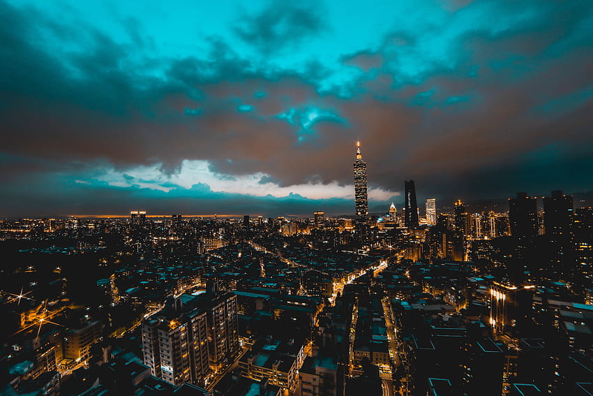 Şehirler, Gece, Bina, Gökdelenler, Tayvan, Taipei HD duvar kağıdı