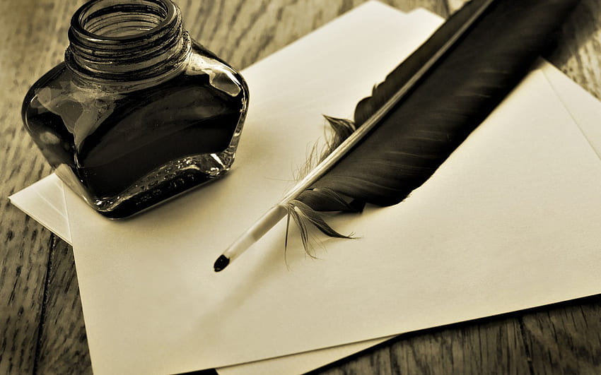 Feder . Quill Paper , Writing Quill und Constitution Quill, Pen and Paper HD-Hintergrundbild