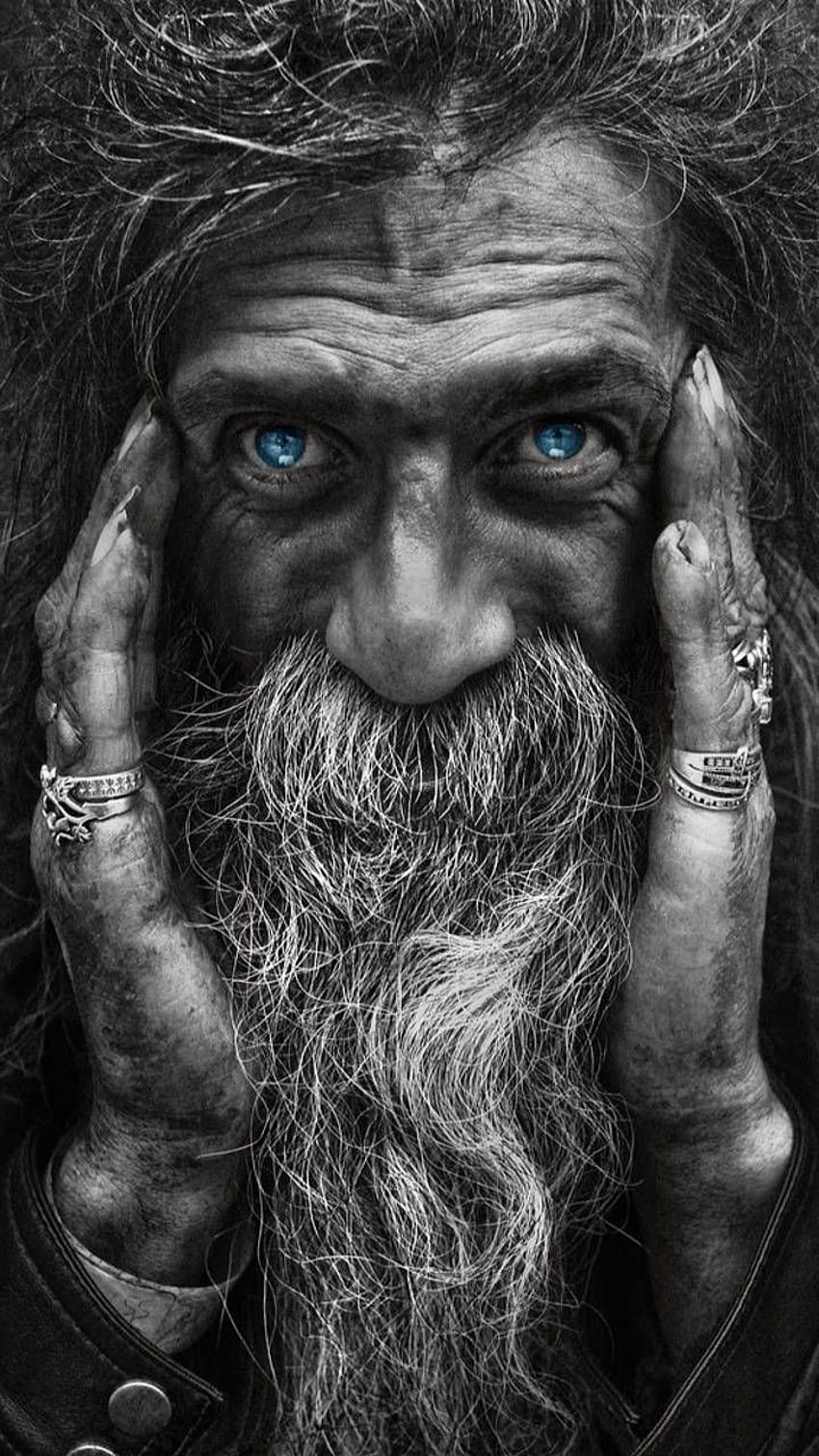 an old man by georgekev - 0e now. Browse millions of popular blue Wa. Old man portrait, Old man , Old men with tattoos, Beard Men HD phone wallpaper