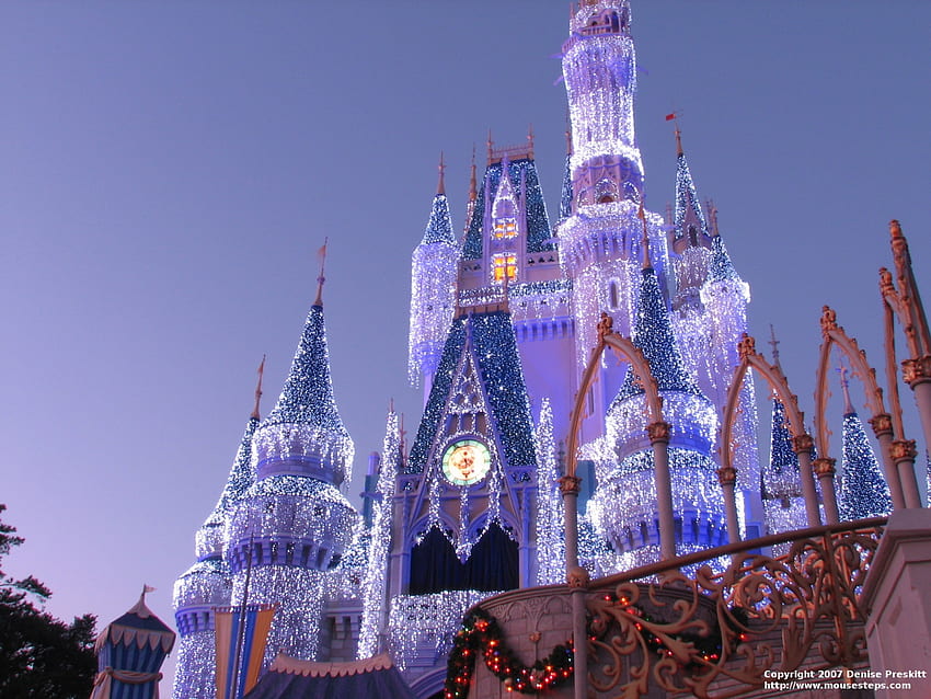 Noël de Walt Disney World – Mousesteps, Disney Castle Christmas Fond d'écran HD