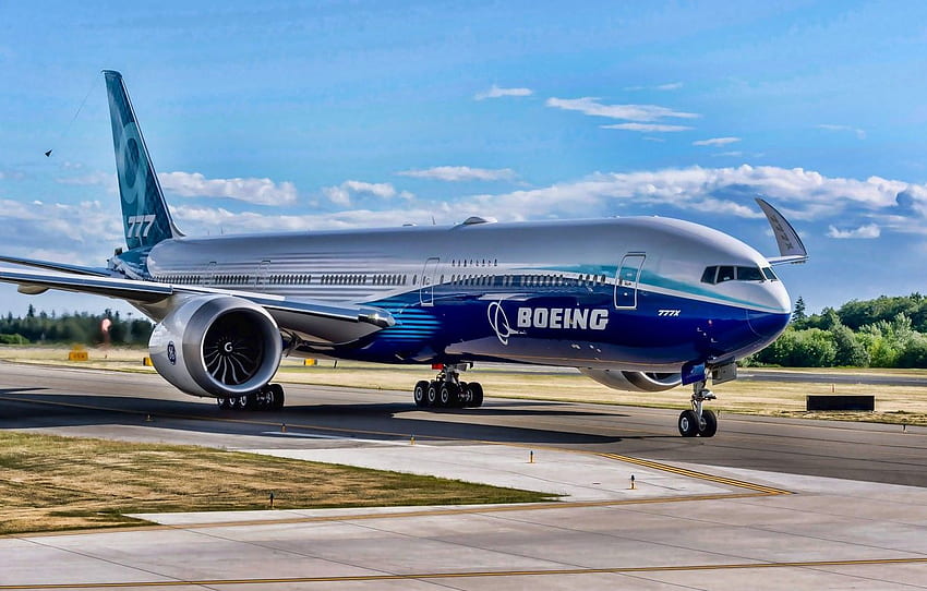 The plane, Liner, Engine, Boeing, WFP, Boeing 777, Airliner, Chassis, Boeing 777X, General Electric GE9X, 777X for , section авиация HD wallpaper