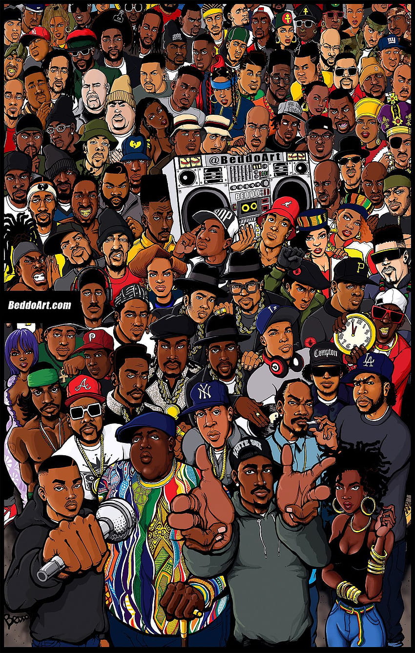 beddoart：「The Golden Age（カラー版） by Beddo. HIP HOP カルチャーのためにやる。 」。 Hip hop artwork, Hip hop art, Rapper art HD電話の壁紙