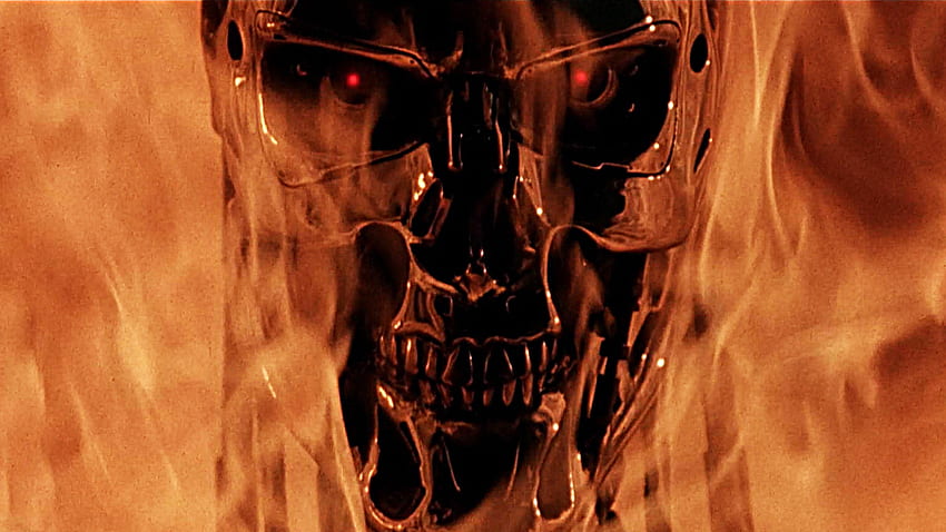 terminator, Action, Sci fi, Thriller, Robot, Cyborg, Warrior, Dark, Skull, Fire / and Mobile Background HD wallpaper