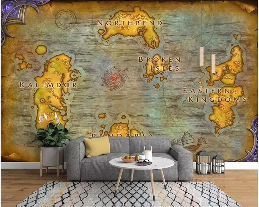 US $8.85 41% OFF. beibehang Custom 3D Murals European Ancient Map Online World Of Warcraft Background Wall Map Mural Decoration In HD wallpaper