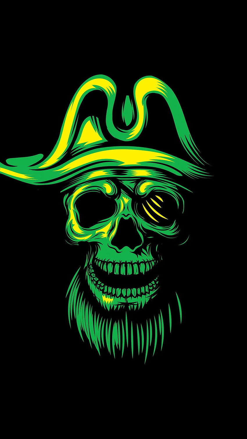 Green Skull, Toxic Skull HD phone wallpaper