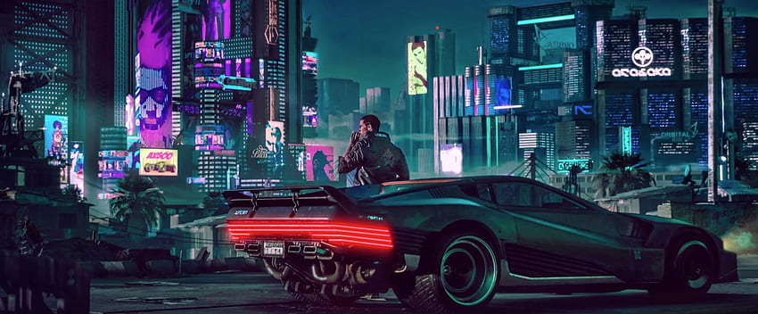 Cyberpunk 2077 Fan Made Living transforma sua cidade noturna, Cyber ​​Pink papel de parede HD