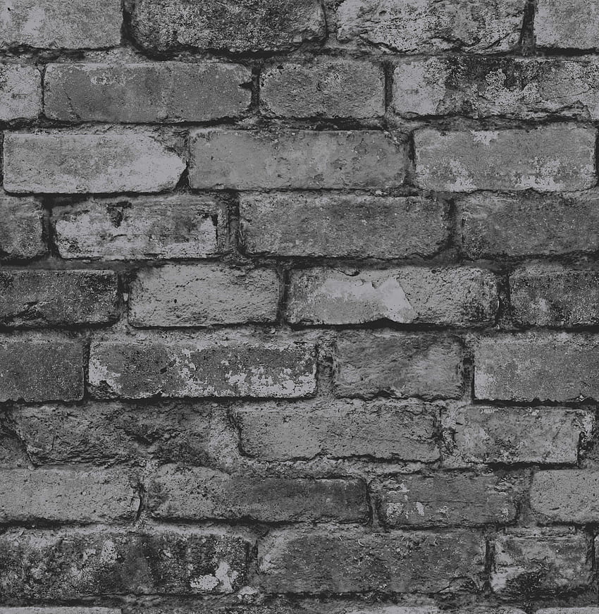 Fine Decor Distinctive Rustic Brick - FD31284- Black Silver HD phone wallpaper