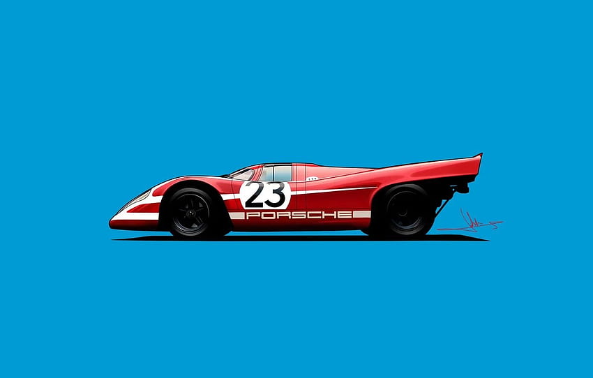 Porsche, rosso, automobile, minimalismo, trasporto e veicoli, Porsche Art Sfondo HD