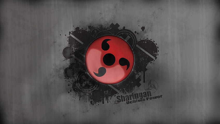 Red and black Sharingan logo, anime, simple background, Naruto Shippuuden, Sharingan, Naruto Shippuden Sharingan HD wallpaper