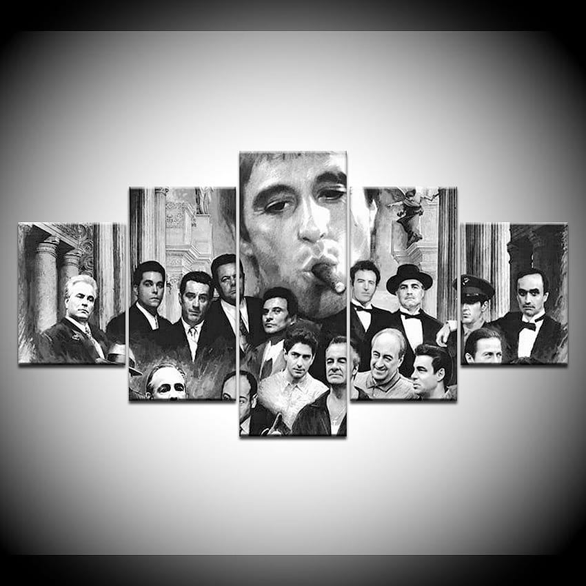 Canvas Painting Godfather Goodfellas Scarface Sopranos - Gangsters Collage Godfather Goodfellas Scarface Sopranos HD phone wallpaper
