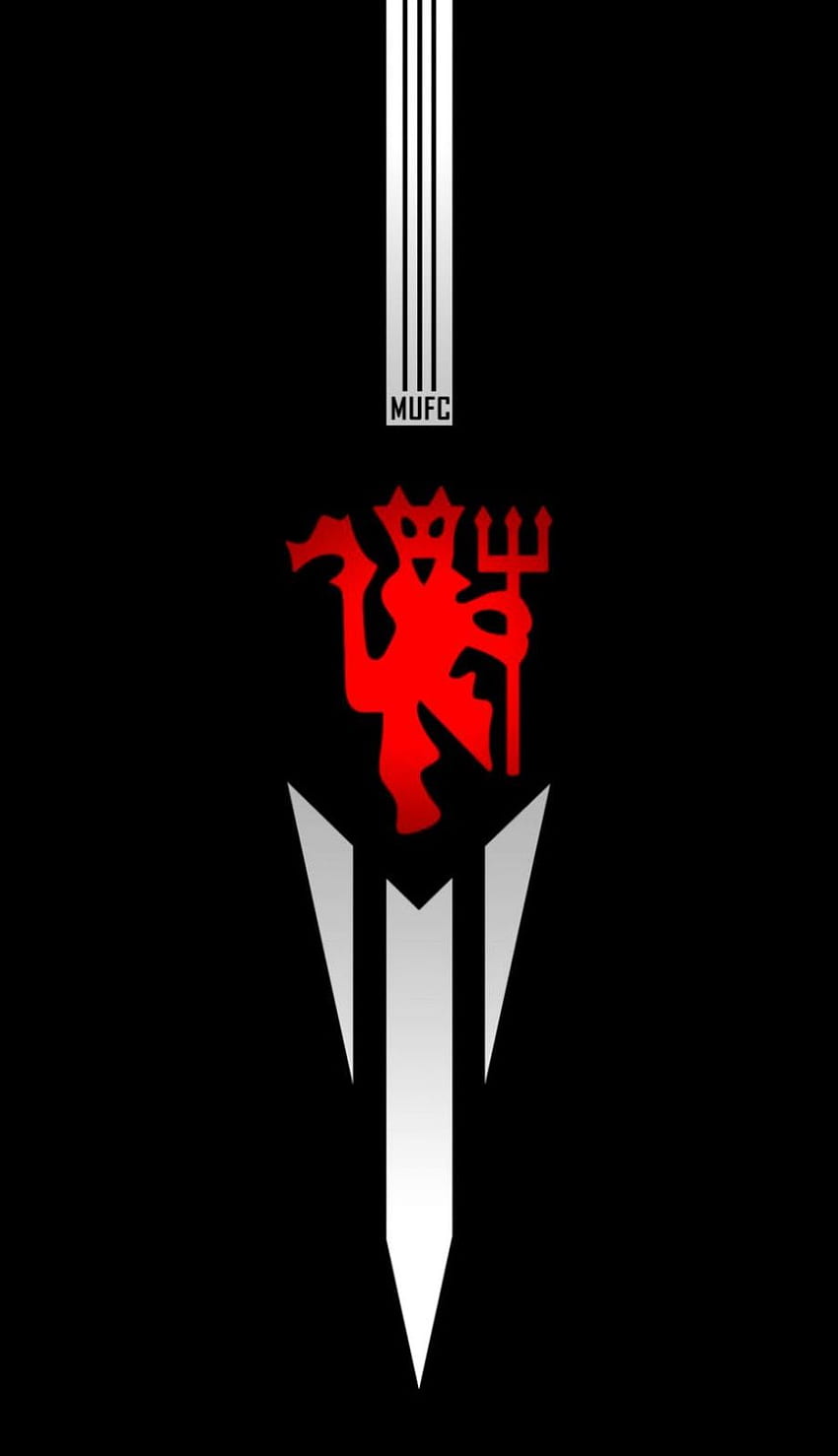 3D и с логото на Манчестър Юнайтед Червените дяволи HD тапет за телефон