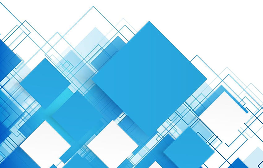 abstraction, vector, abstract, geometry, blue, background, squares for , section абстракции HD wallpaper