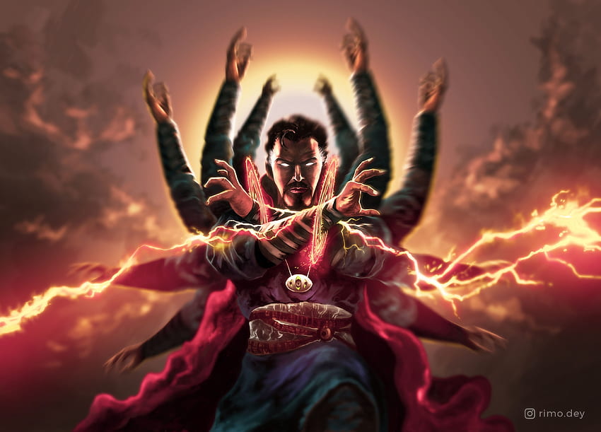 Doctor Strange, magic, multiple hands, artwork HD wallpaper
