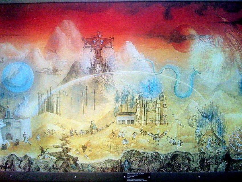El Mundo Magico de los Mayas. Pintura de Leonora Carrington HD wallpaper