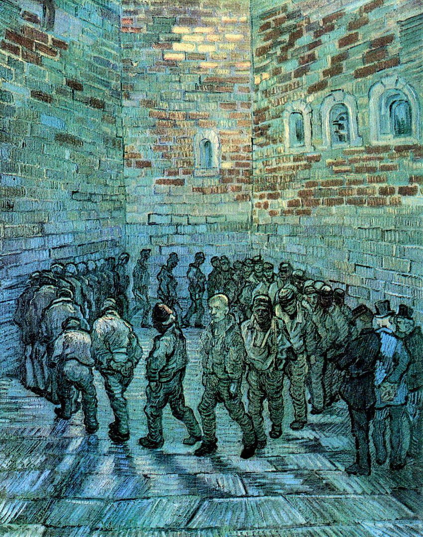 Prisioneros haciendo ejercicio de Vincent van Gogh: StanleyKubrick fondo de pantalla del teléfono