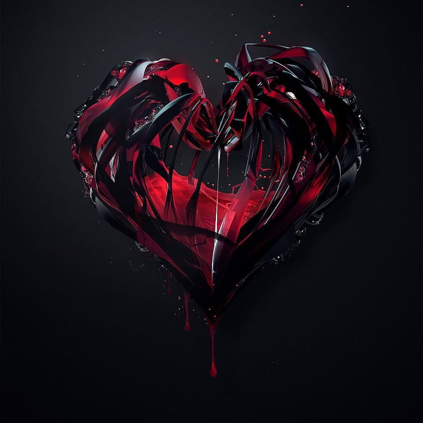 bleeding black heart tattoo