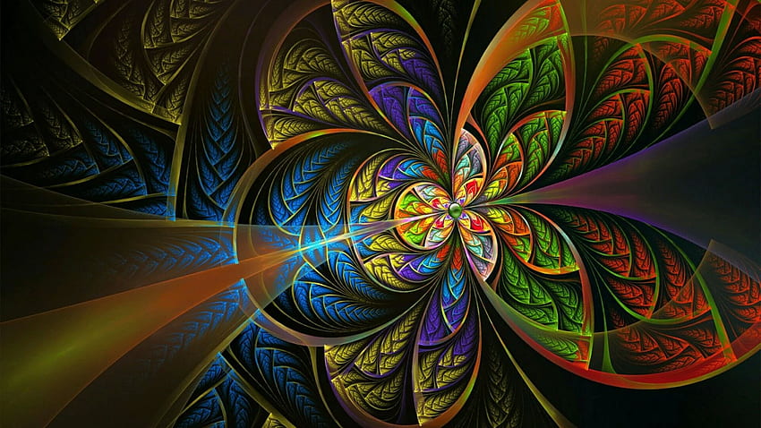 Psychedelic Kaleidoscope Fractal Art . Studio 10 HD wallpaper