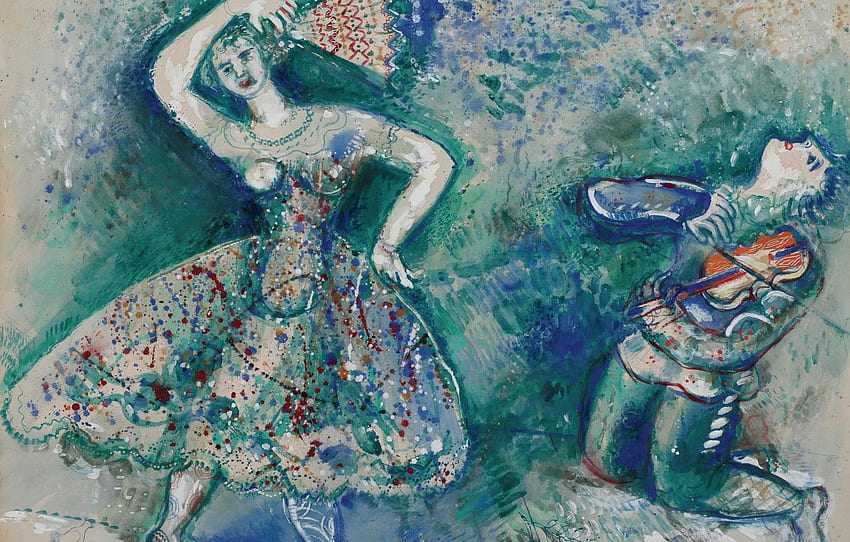 1928, MARC CHAGALL, DANCE for , bölüm живопись - HD duvar kağıdı