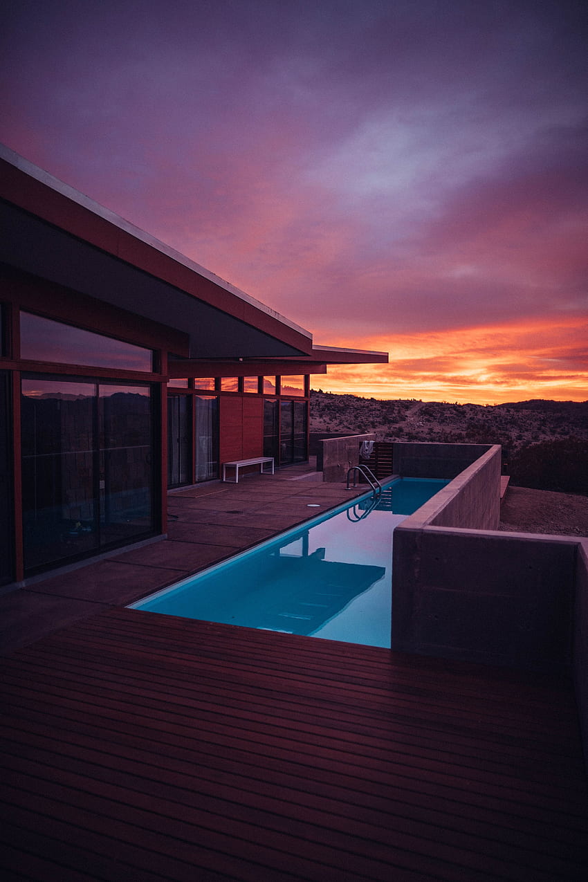 Sonnenuntergang, Diverses, Diverses, Entspannung, Ruhe, Pool, Balkon HD-Handy-Hintergrundbild