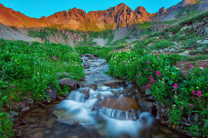 США, Silverton Colorado, утро, San Juan Mountains & Background HD wallpaper