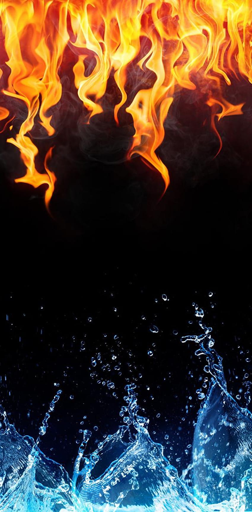 Water and fire, Water vs Fire HD phone wallpaper