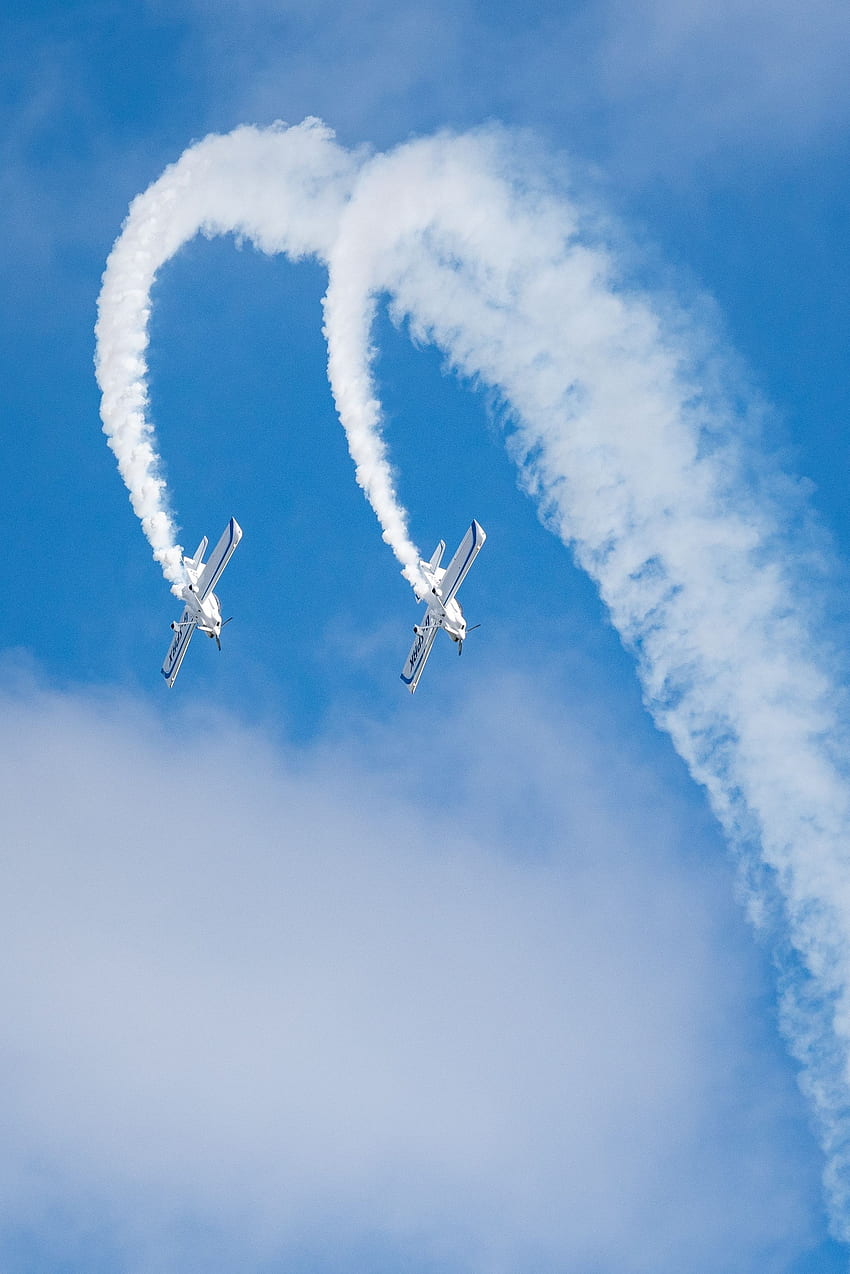 Sky, Smoke, Airplanes, , , Aerobatics, Higher Aerobatics, Airshow HD phone wallpaper