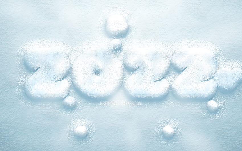 2022 3D snow digits, Happy New Year 2022, snow backgrounds, 2022 concepts, 3D art, 2022 new year, 2022 on snow background, 2022 year digits HD wallpaper