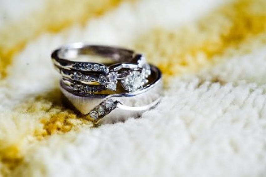 Anéis de casamento, anéis, pano, casamento papel de parede HD