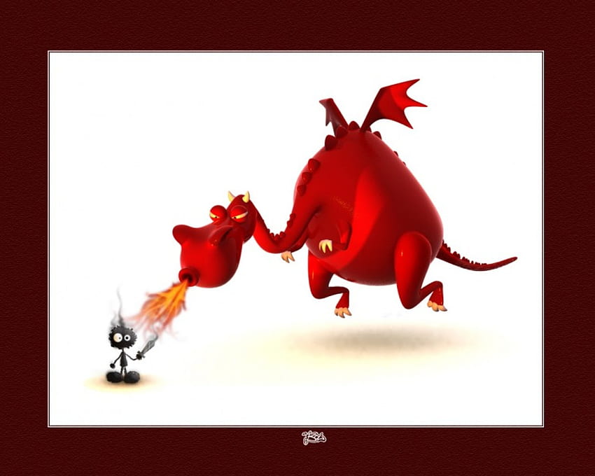 Dragão jogando chama, dragão, chama papel de parede HD