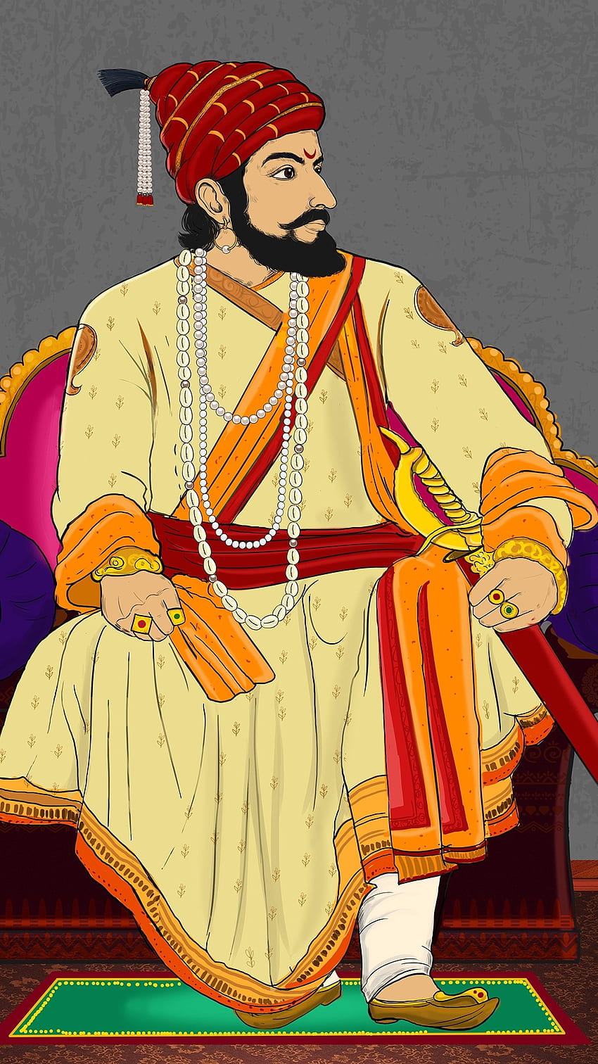 Shivaji Maharaj Asana, Chhatrapati Shivaji Maharaj, Peinture Fond d'écran de téléphone HD