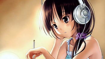 Anime Girl with Headphones Wallpapers  Top Free Anime Girl with Headphones  Backgrounds  WallpaperAccess