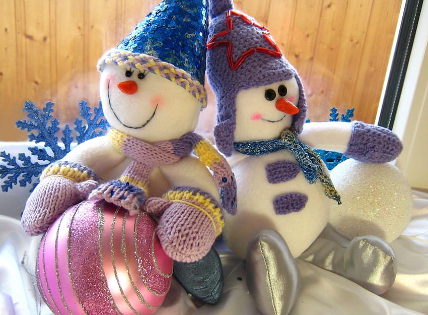 休日, 雪だるま, 座る, カップル, ペア, クリスマス, 休日, クリスマスの飾り, クリスマス ツリーのおもちゃ, ボール 高画質の壁紙