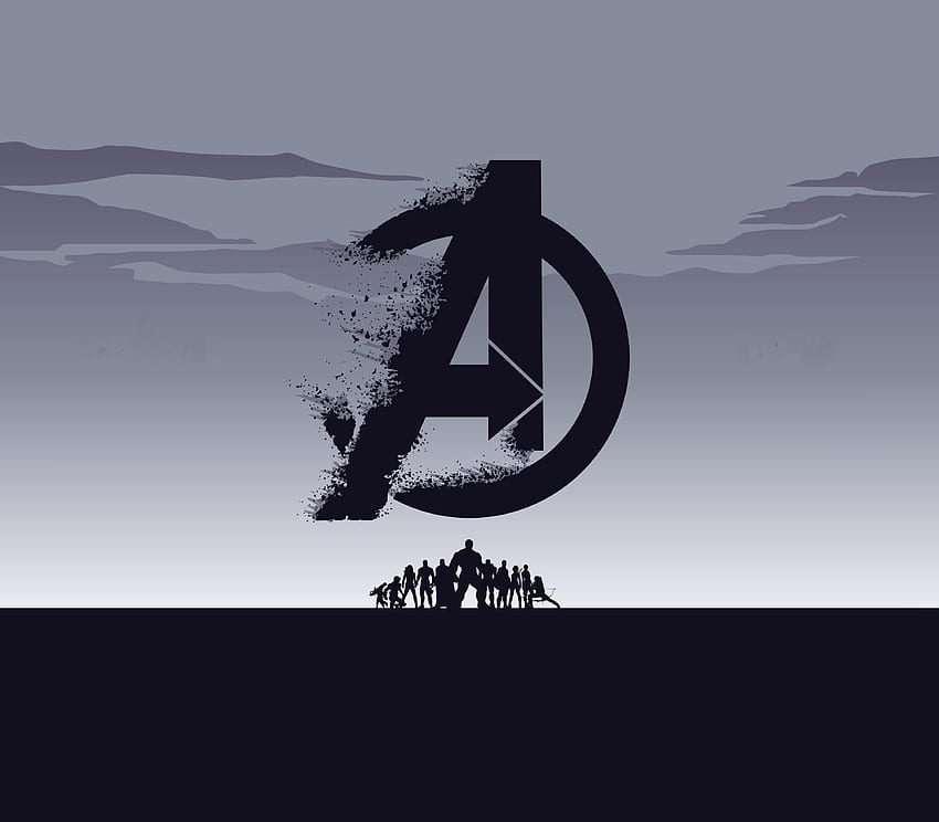 2019 filme, Avengers: Endgame, mínimo, silhueta, arte papel de parede HD