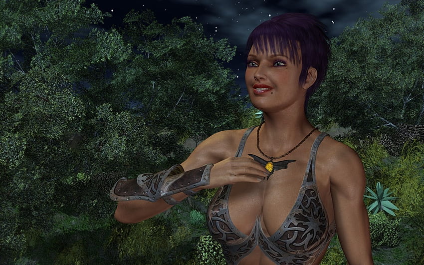 Morning Assassin, woods, forest, female necklace HD wallpaper