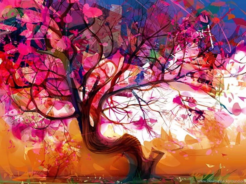 Abstract Tree Painting Nature Background HD wallpaper